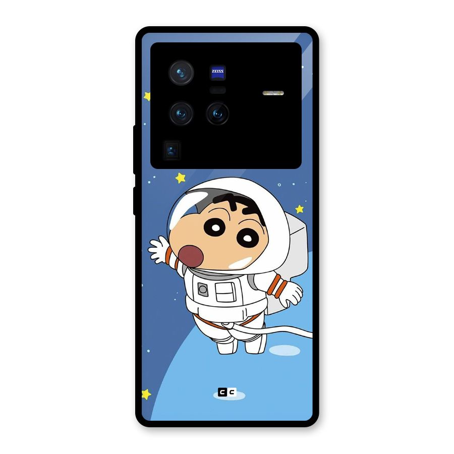 Astronaut Shinchan Glass Back Case for Vivo X80 Pro