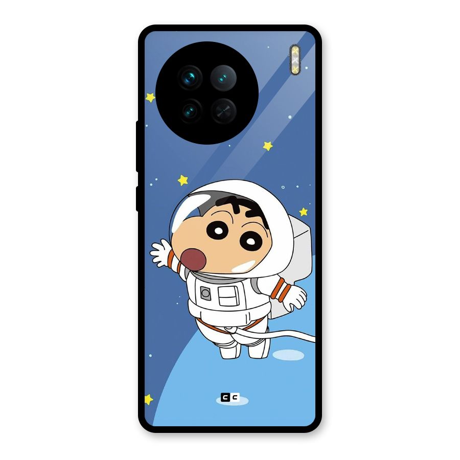 Astronaut Shinchan Glass Back Case for Vivo X90