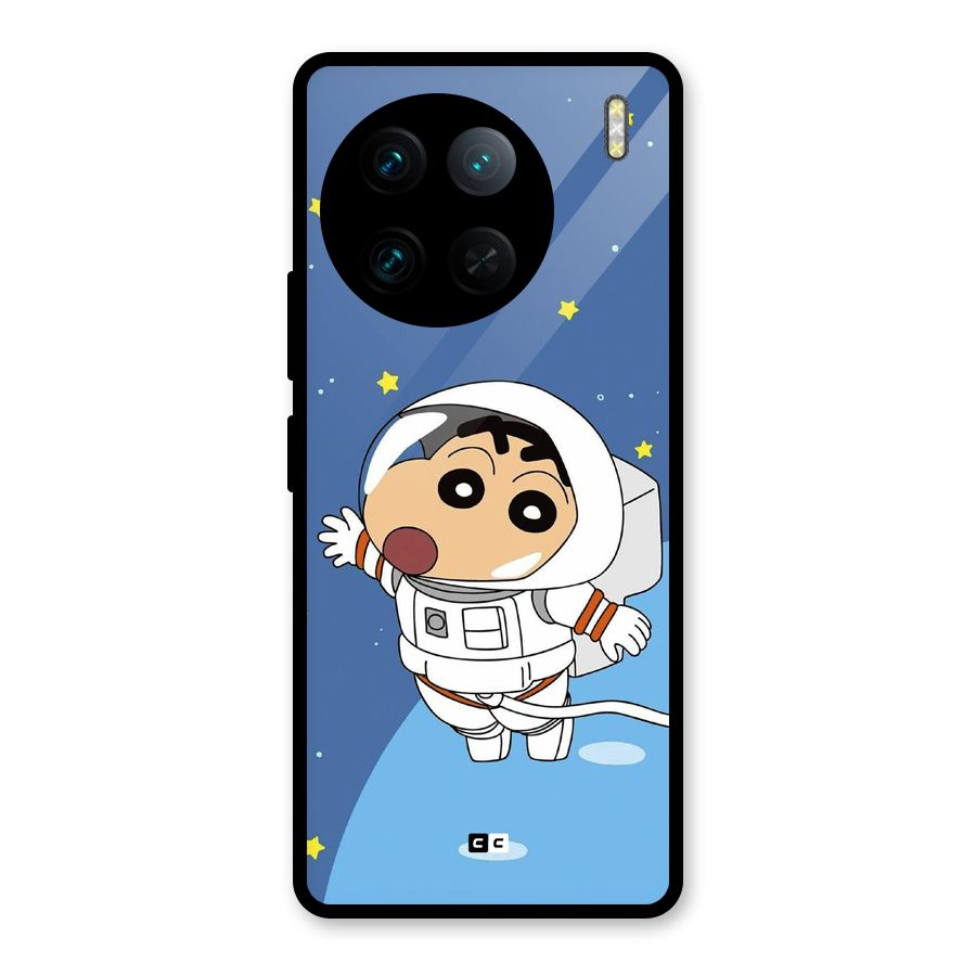 Astronaut Shinchan Glass Back Case for Vivo X90 Pro