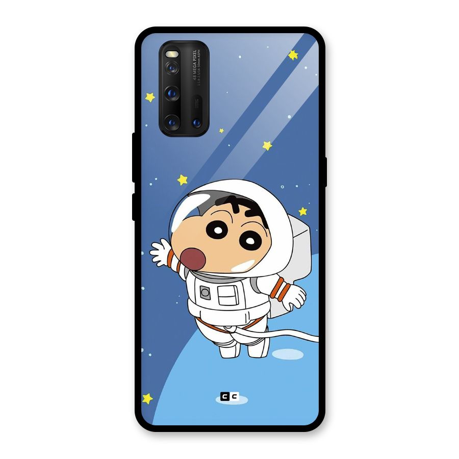 Astronaut Shinchan Glass Back Case for Vivo iQOO 3