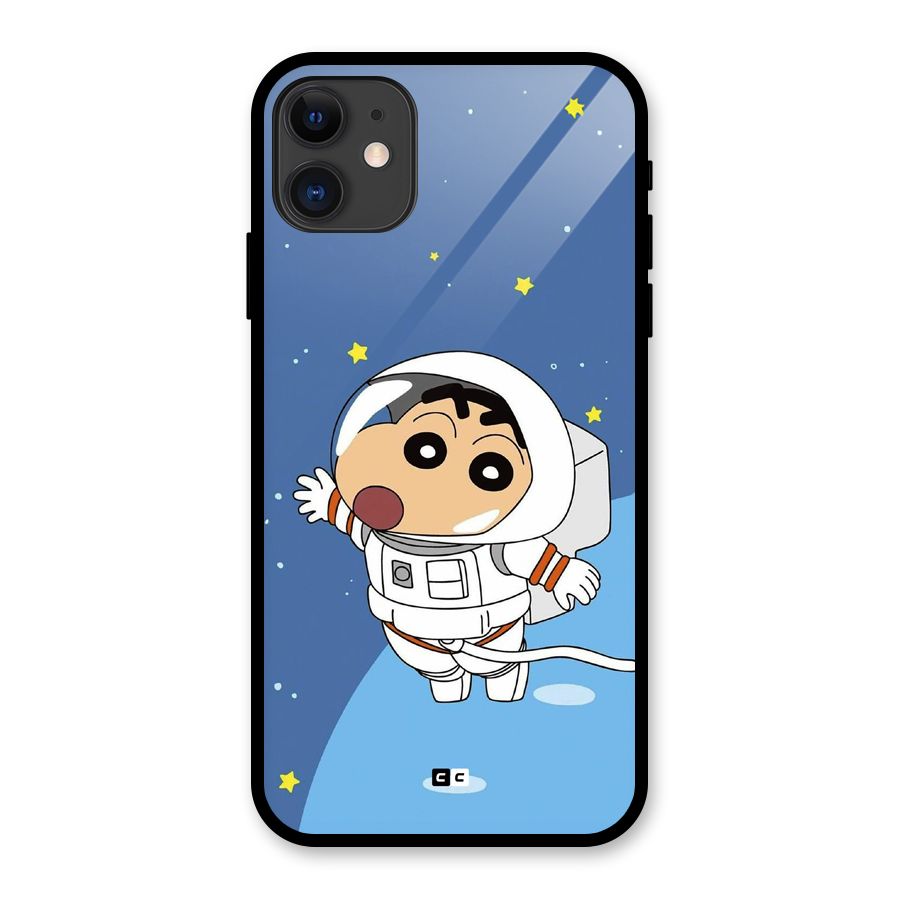 Astronaut Shinchan Glass Back Case for iPhone 11