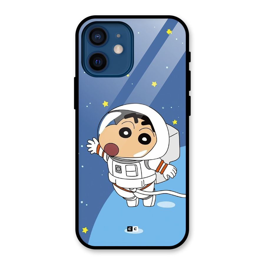 Astronaut Shinchan Glass Back Case for iPhone 12 Mini