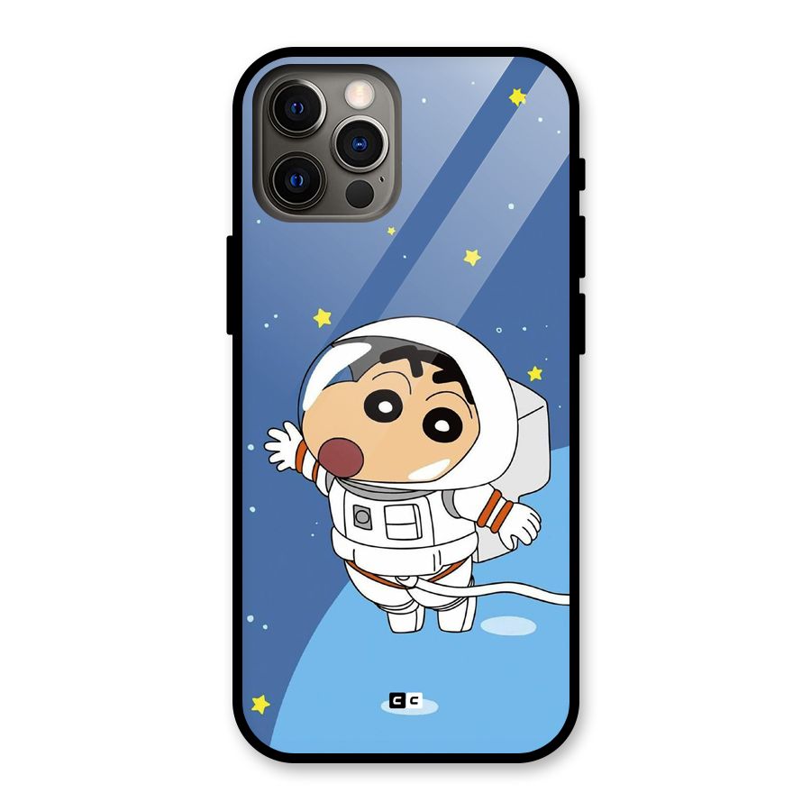 Astronaut Shinchan Glass Back Case for iPhone 12 Pro