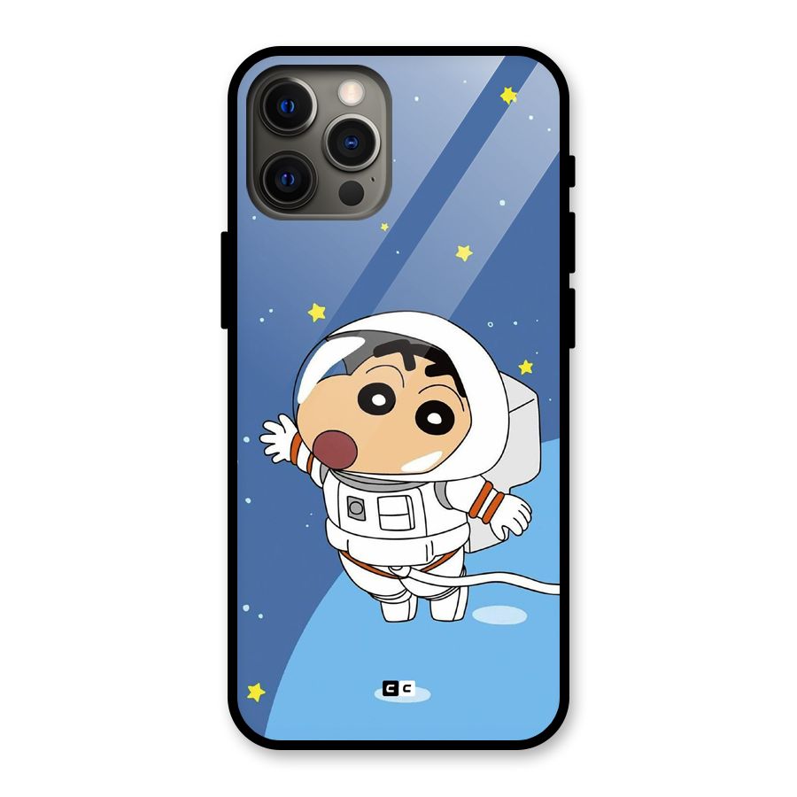 Astronaut Shinchan Glass Back Case for iPhone 12 Pro Max