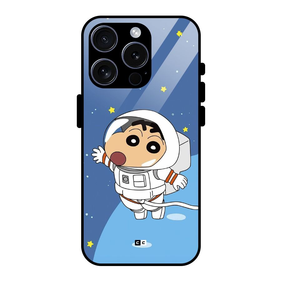 Astronaut Shinchan Glass Back Case for iPhone 15 Pro