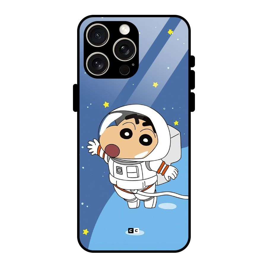 Astronaut Shinchan Glass Back Case for iPhone 15 Pro Max