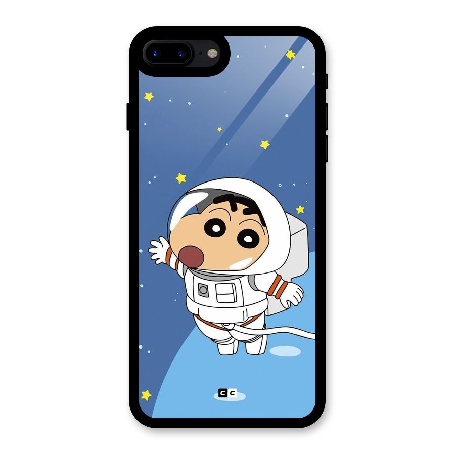 Astronaut Shinchan Glass Back Case for iPhone 8 Plus