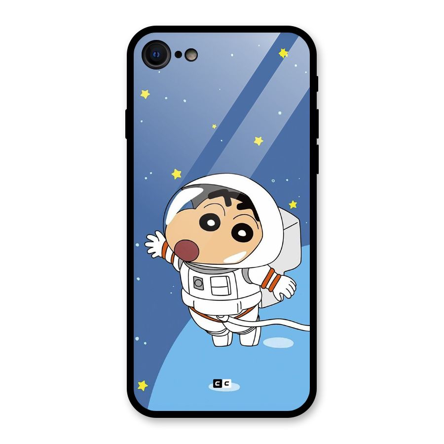 Astronaut Shinchan Glass Back Case for iPhone SE 2022