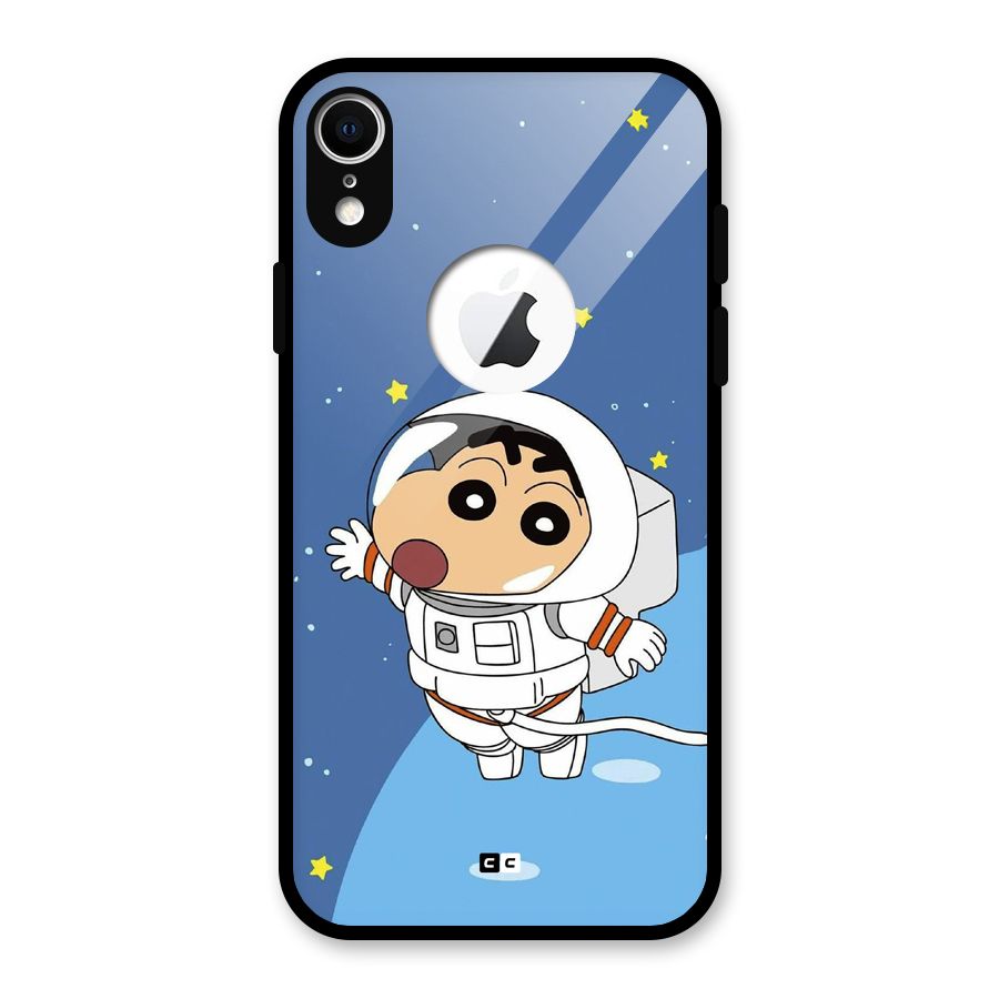 Astronaut Shinchan Glass Back Case for iPhone XR Logo Cut