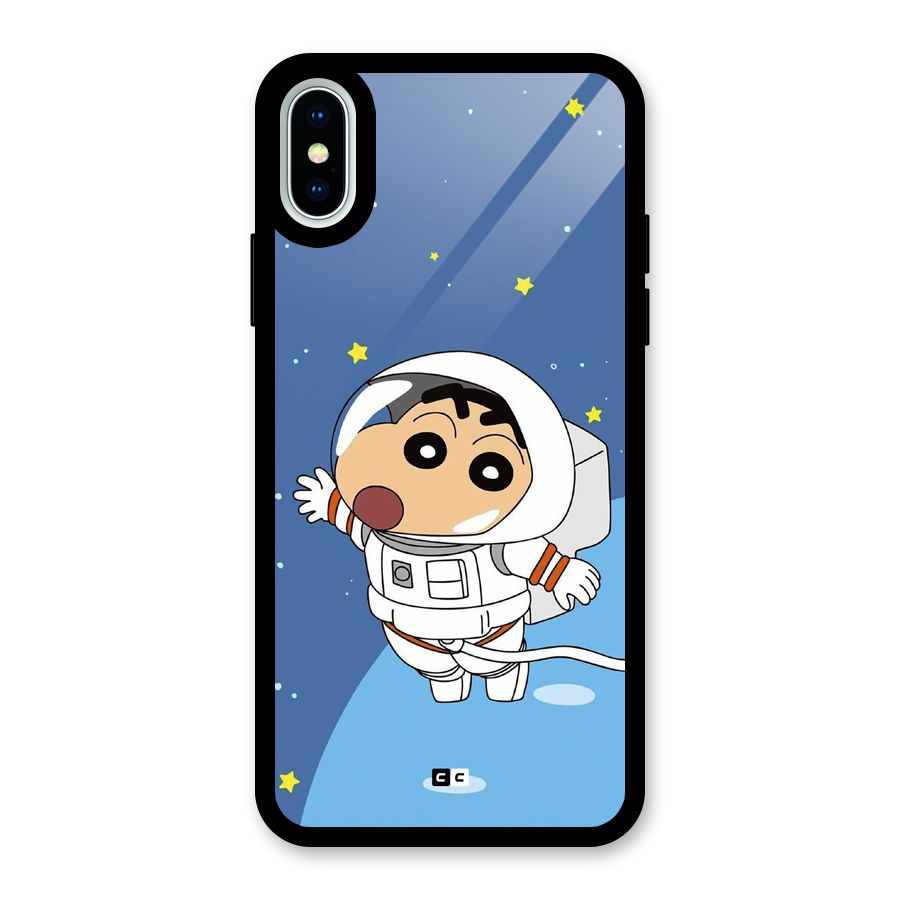 Astronaut Shinchan Glass Back Case for iPhone XS