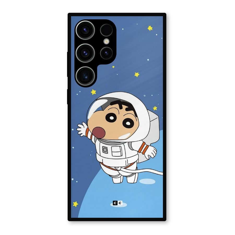 Astronaut Shinchan Metal Back Case for Galaxy S23 Ultra