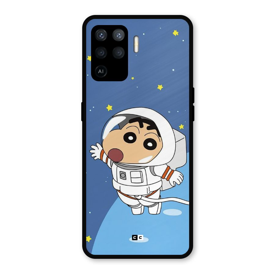 Astronaut Shinchan Metal Back Case for Oppo F19 Pro