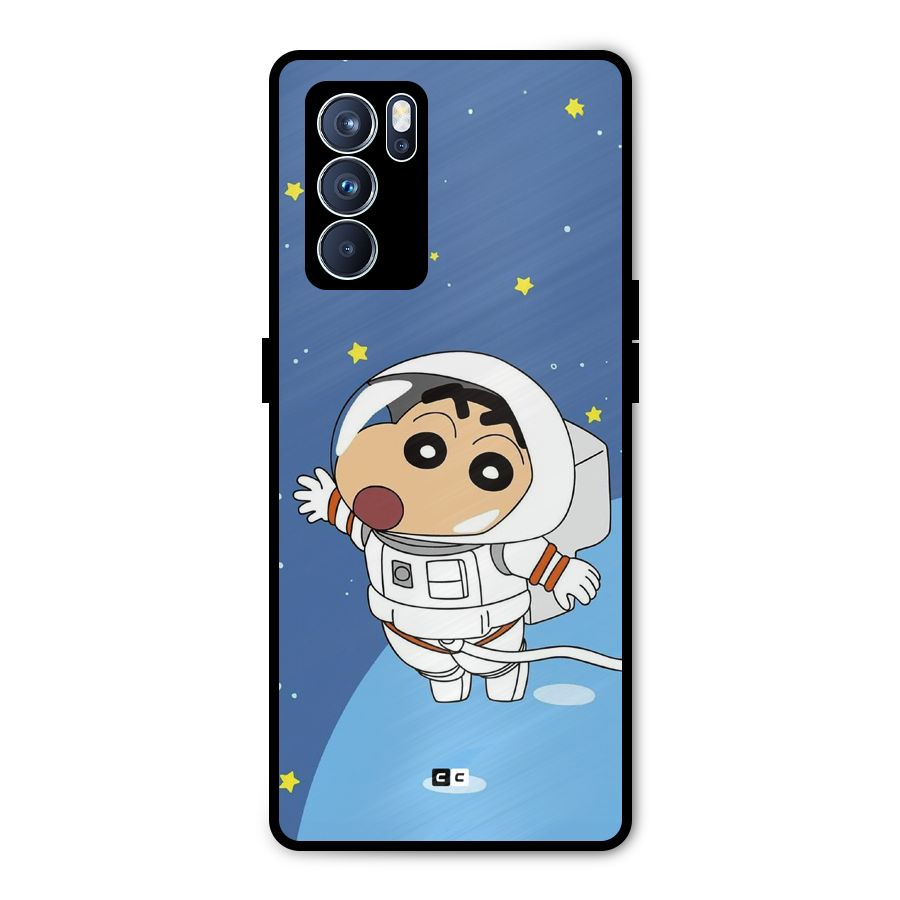 Astronaut Shinchan Metal Back Case for Oppo Reno6 Pro 5G