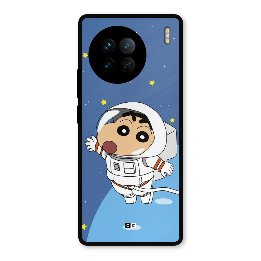 Astronaut Shinchan Metal Back Case for Vivo X90