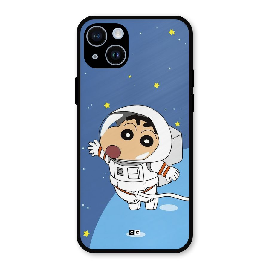 Astronaut Shinchan Metal Back Case for iPhone 14