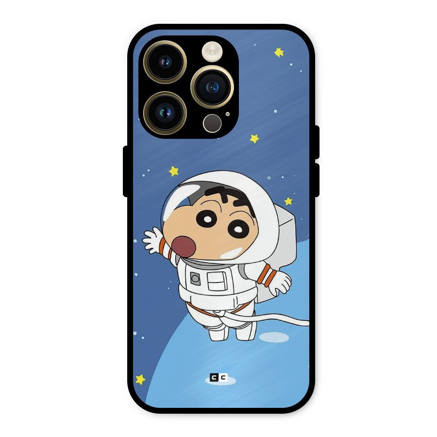 Astronaut Shinchan Metal Back Case for iPhone 14 Pro