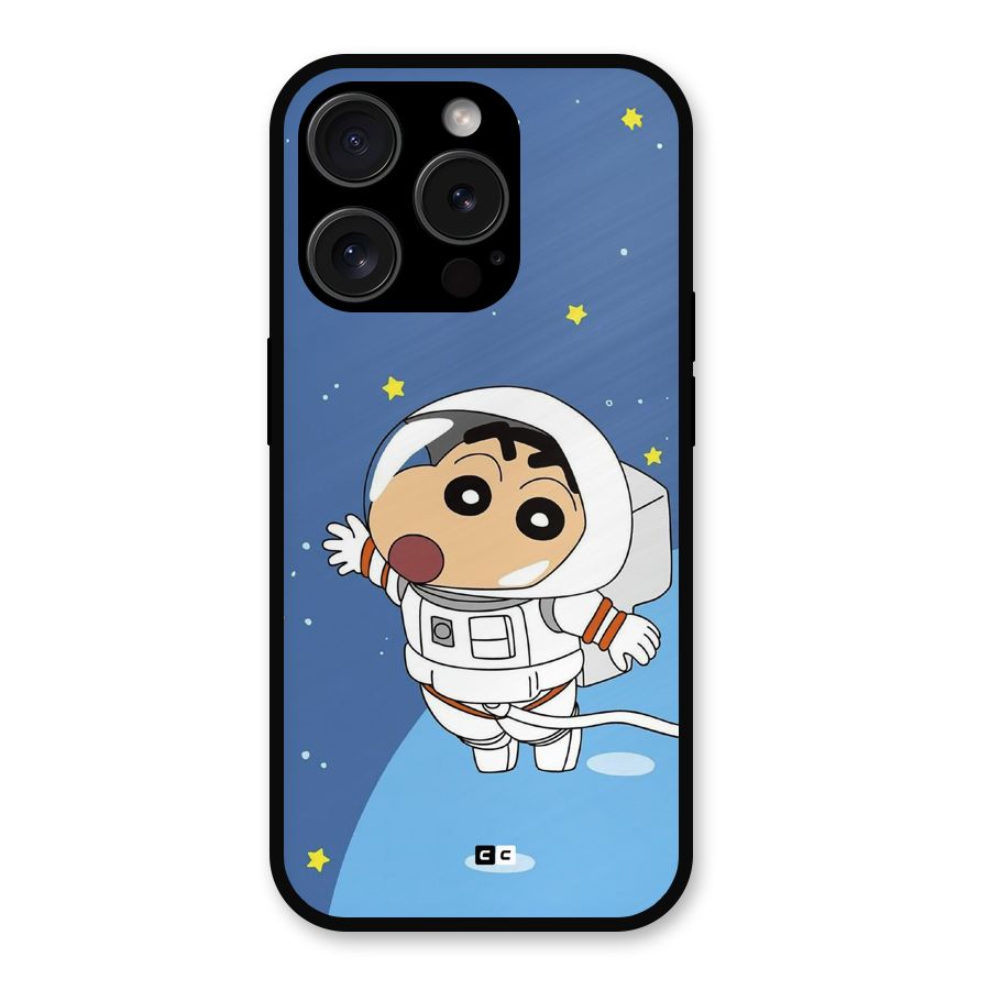 Astronaut Shinchan Metal Back Case for iPhone 15 Pro