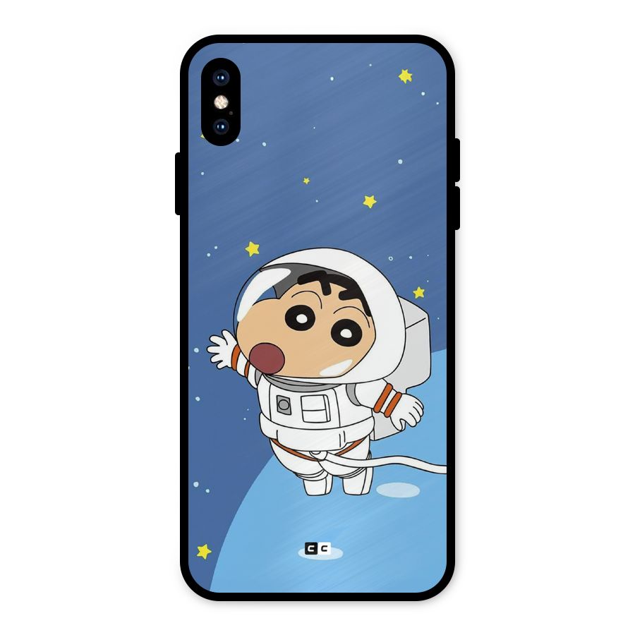 Astronaut Shinchan Metal Back Case for iPhone XS Max