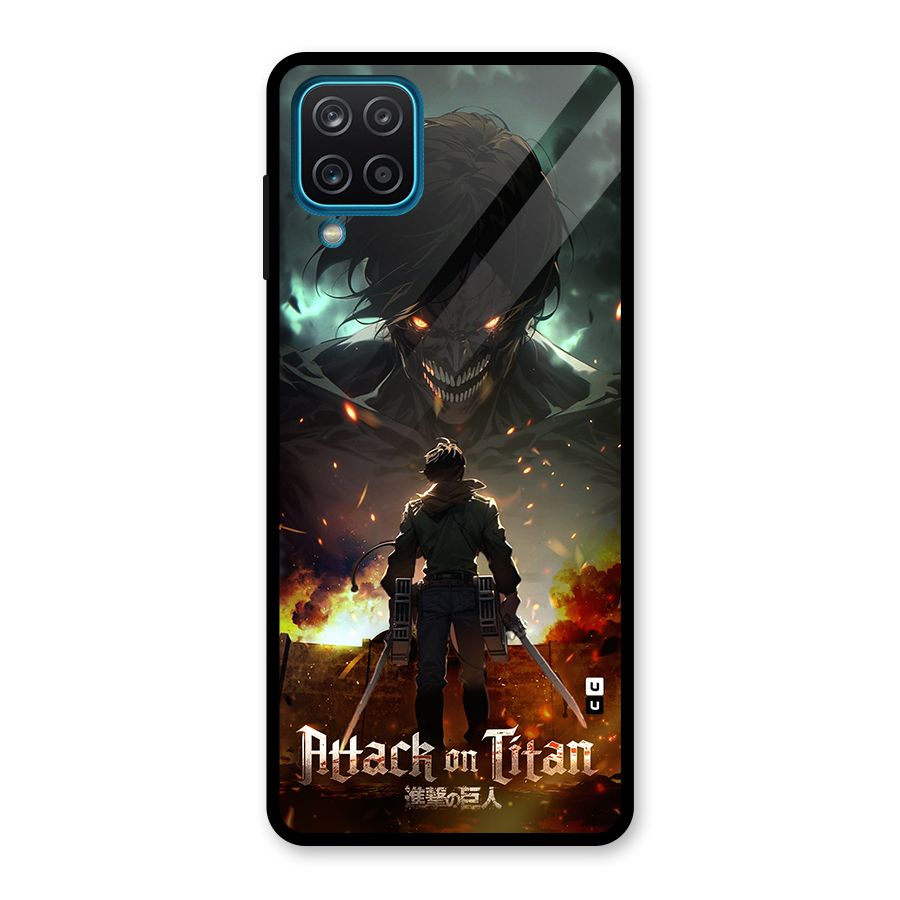 Atack On Titan Glass Back Case for Galaxy A12