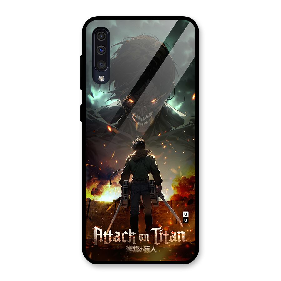 Atack On Titan Glass Back Case for Galaxy A30s