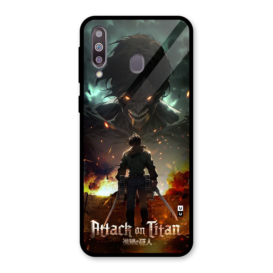 Atack On Titan Glass Back Case for Galaxy M30
