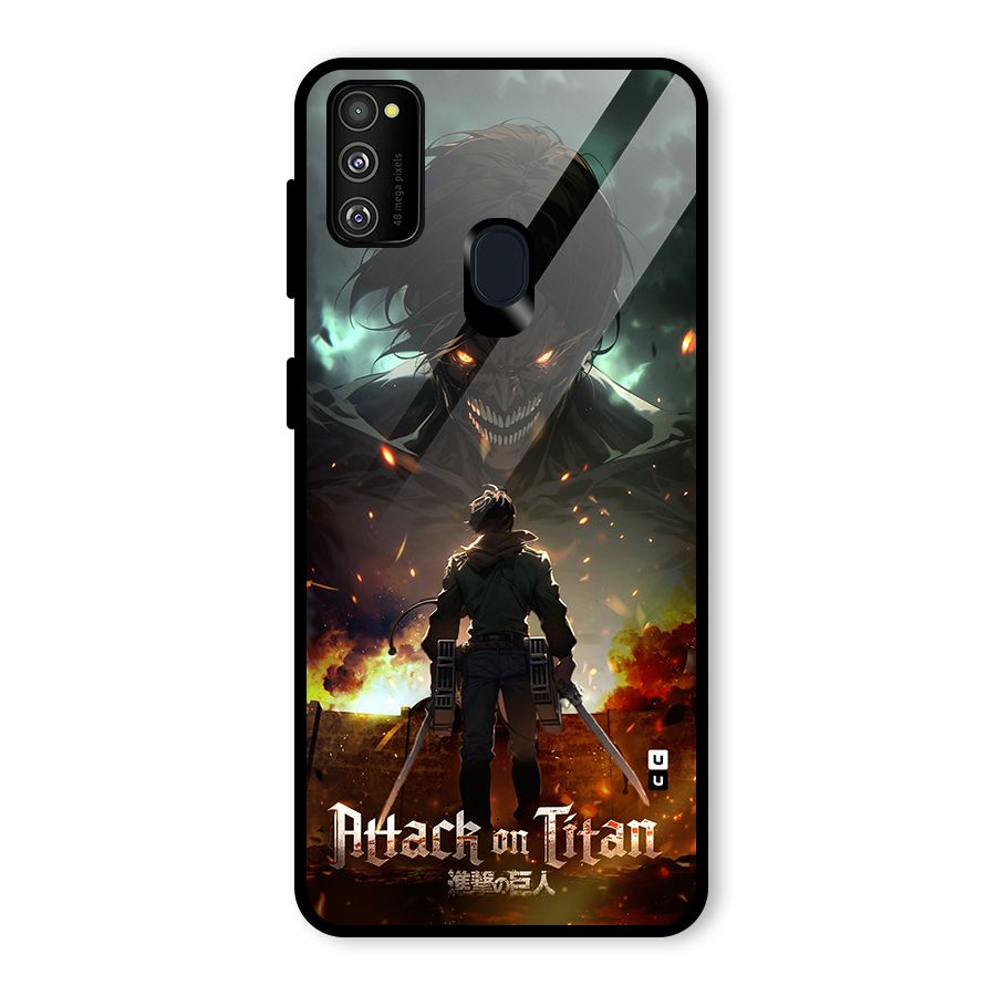 Atack On Titan Glass Back Case for Galaxy M30s