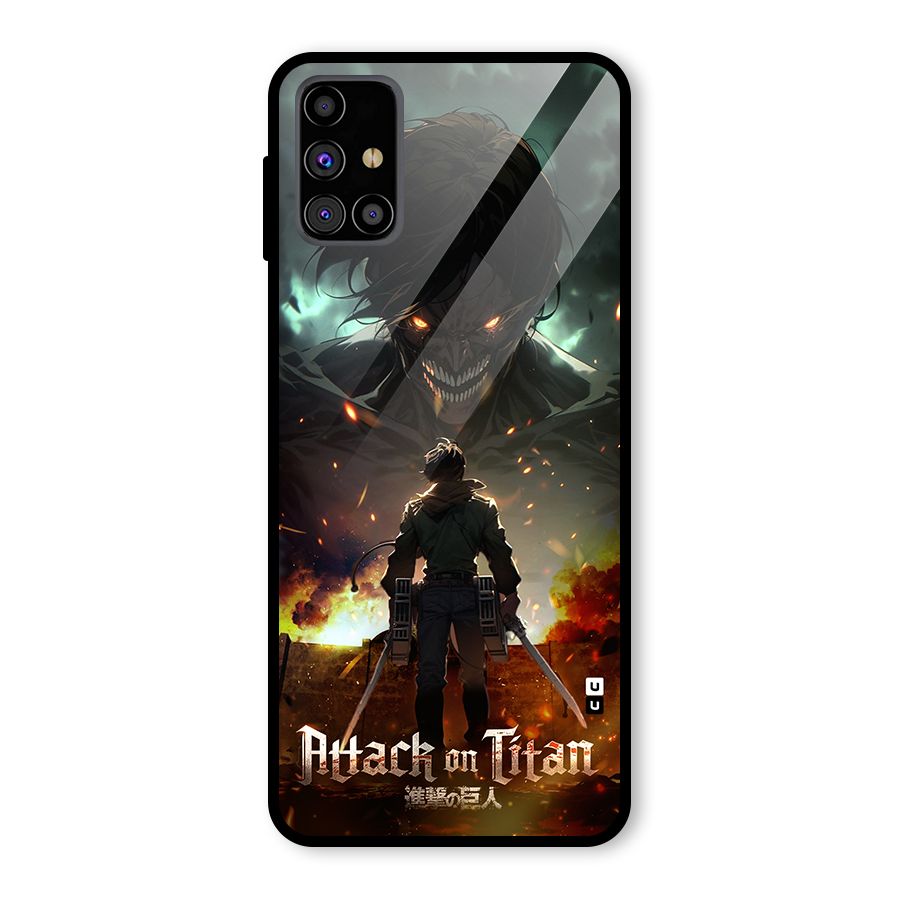 Atack On Titan Glass Back Case for Galaxy M31s