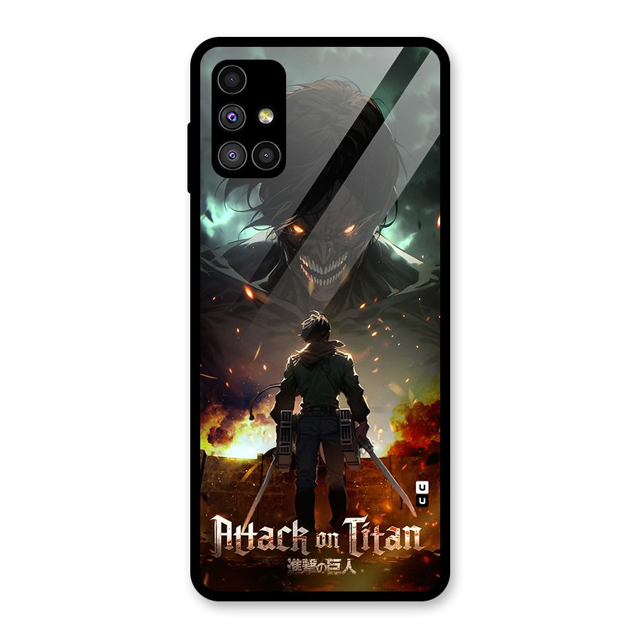 Atack On Titan Glass Back Case for Galaxy M51