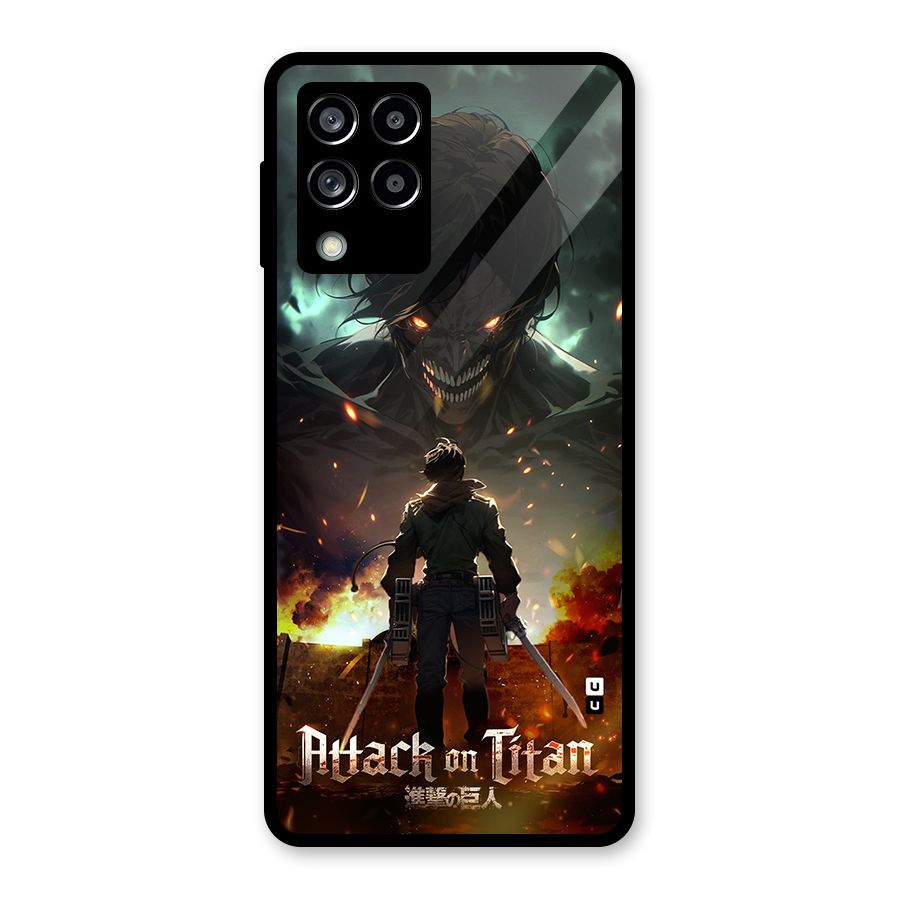 Atack On Titan Glass Back Case for Galaxy M53 5G