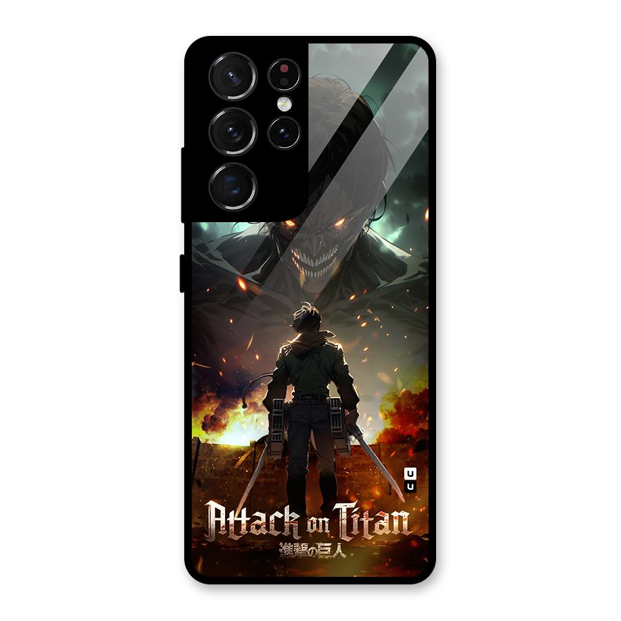 Atack On Titan Glass Back Case for Galaxy S21 Ultra 5G
