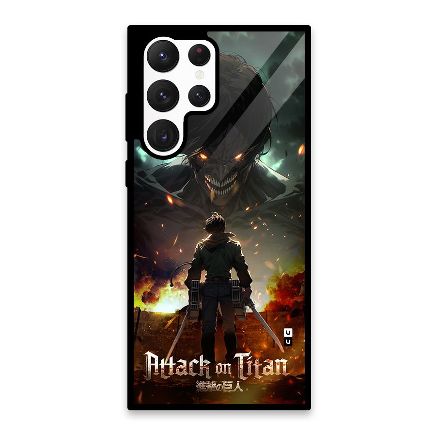 Atack On Titan Glass Back Case for Galaxy S22 Ultra 5G
