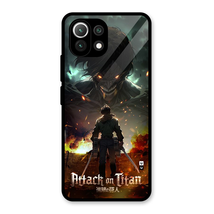 Atack On Titan Glass Back Case for Mi 11 Lite NE 5G