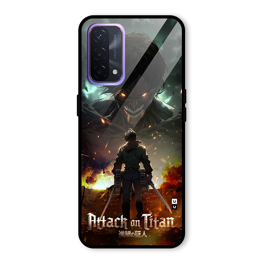Atack On Titan Glass Back Case for Oppo A74 5G