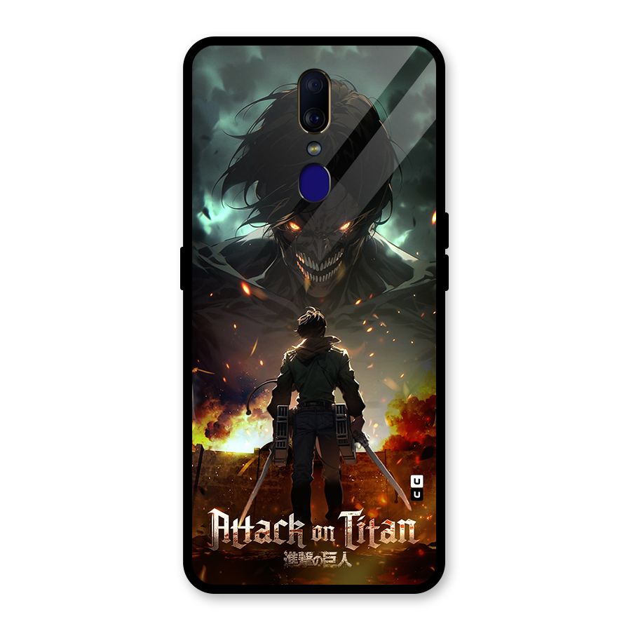 Atack On Titan Glass Back Case for Oppo F11