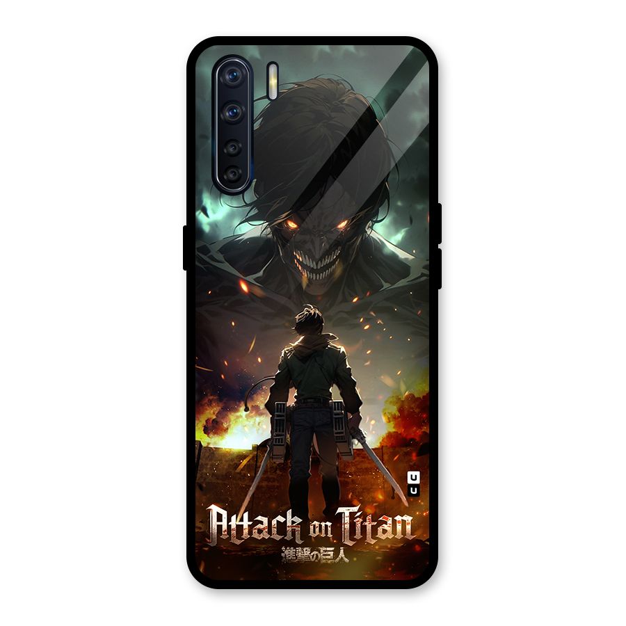 Atack On Titan Glass Back Case for Oppo F15