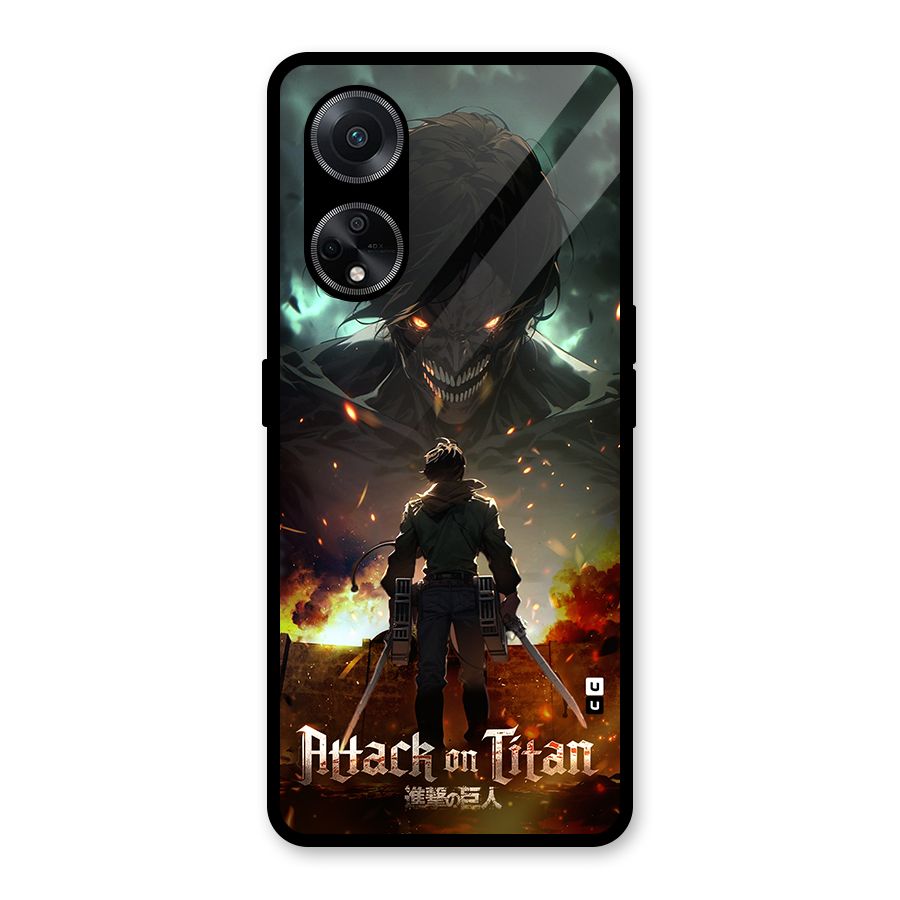 Atack On Titan Glass Back Case for Oppo F23