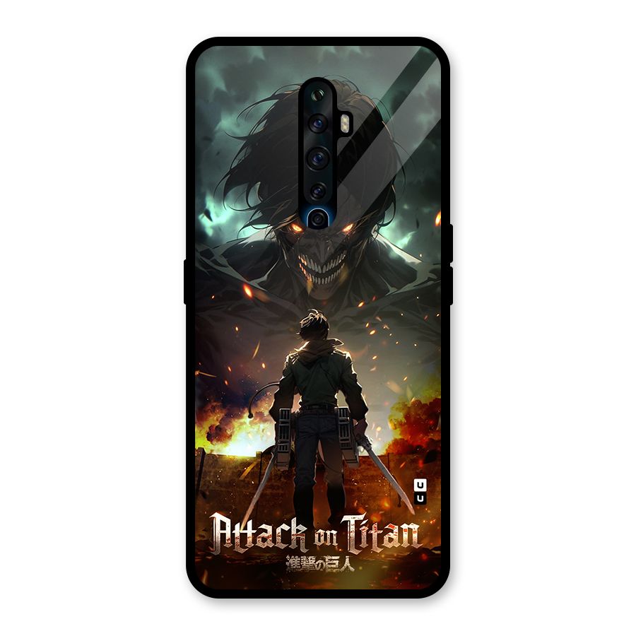 Atack On Titan Glass Back Case for Oppo Reno2 F