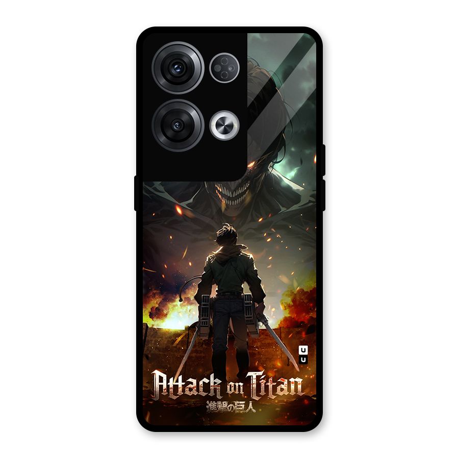 Atack On Titan Glass Back Case for Oppo Reno8 Pro 5G