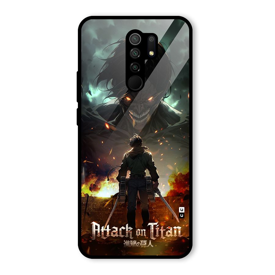 Atack On Titan Glass Back Case for Poco M2