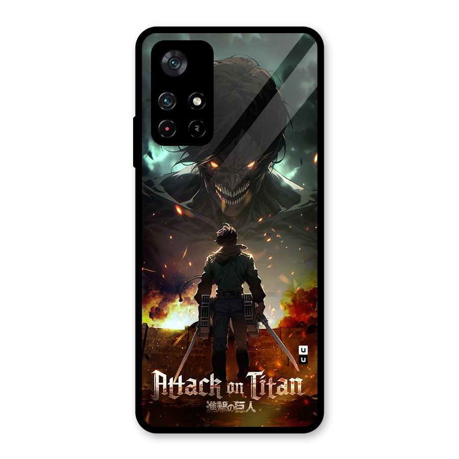 Atack On Titan Glass Back Case for Poco M4 Pro 5G