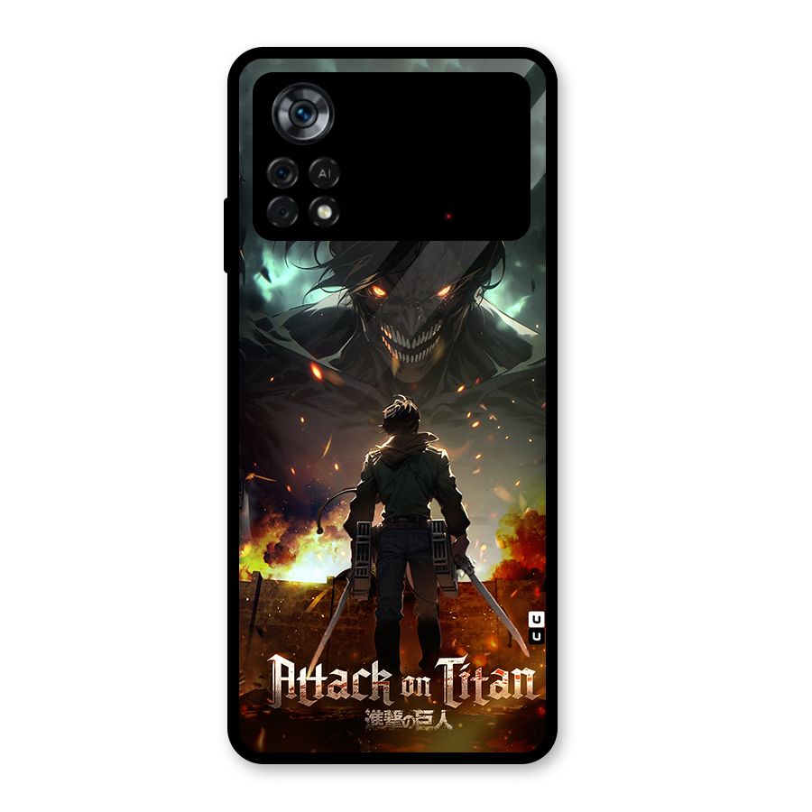 Atack On Titan Glass Back Case for Poco X4 Pro 5G