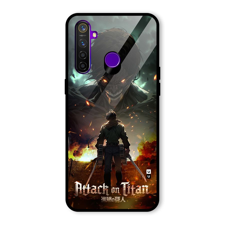 Atack On Titan Glass Back Case for Realme 5 Pro