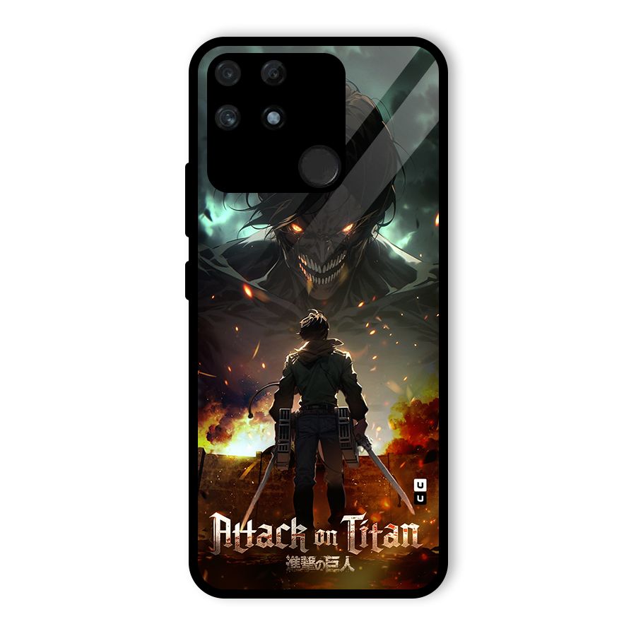 Atack On Titan Glass Back Case for Realme Narzo 50A