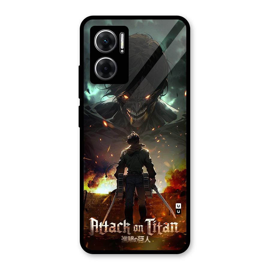 Atack On Titan Glass Back Case for Redmi 11 Prime 5G