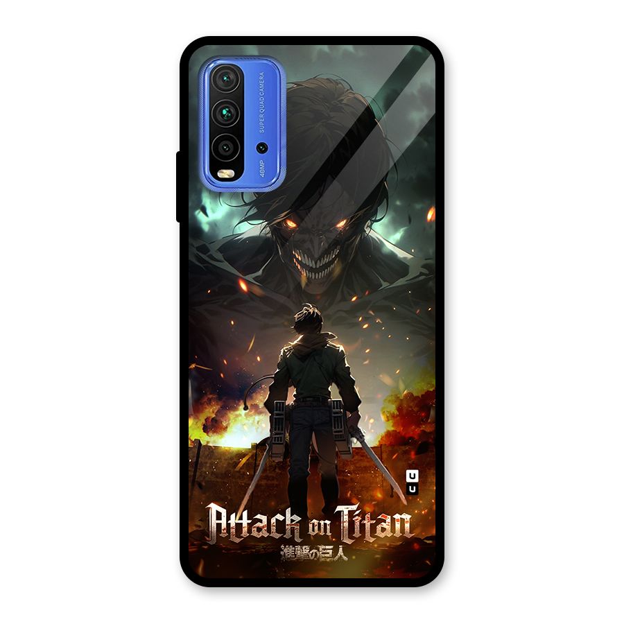 Atack On Titan Glass Back Case for Redmi 9 Power