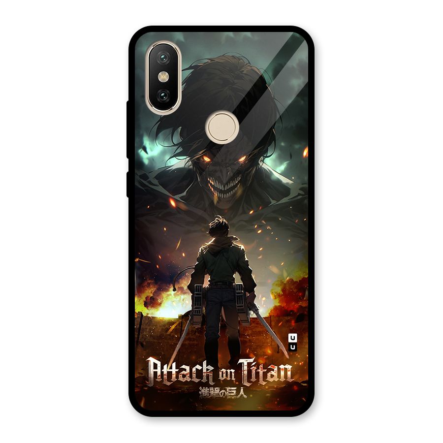 Atack On Titan Glass Back Case for Redmi A2