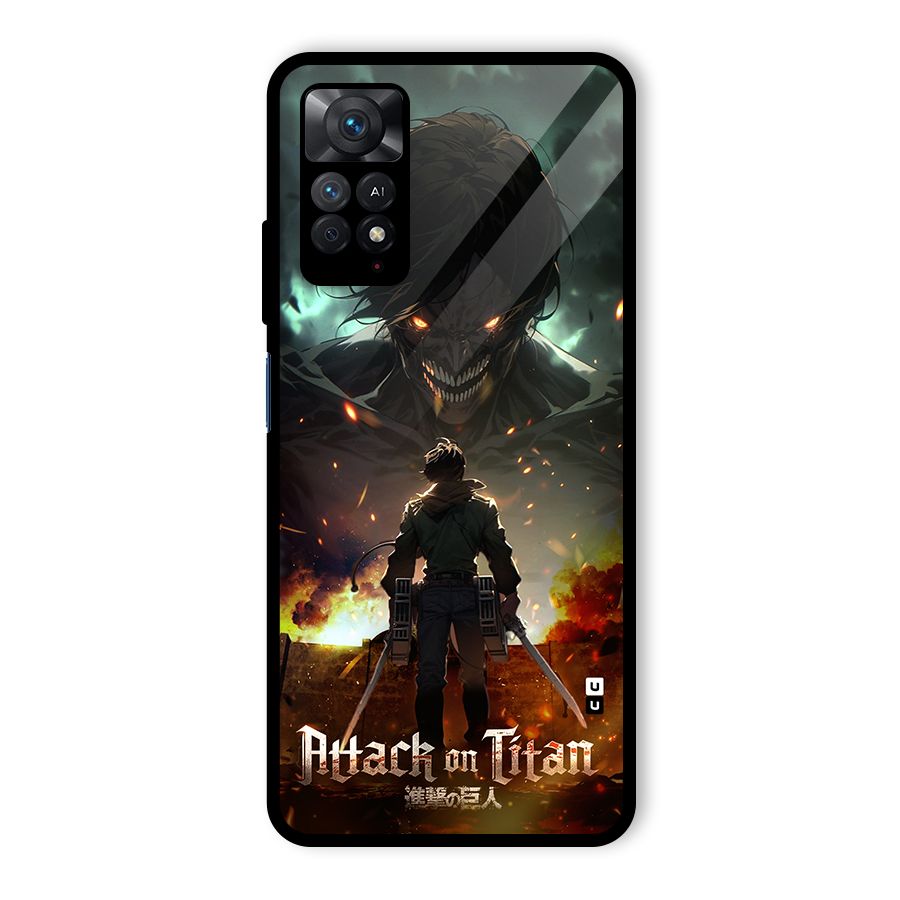 Atack On Titan Glass Back Case for Redmi Note 11 Pro