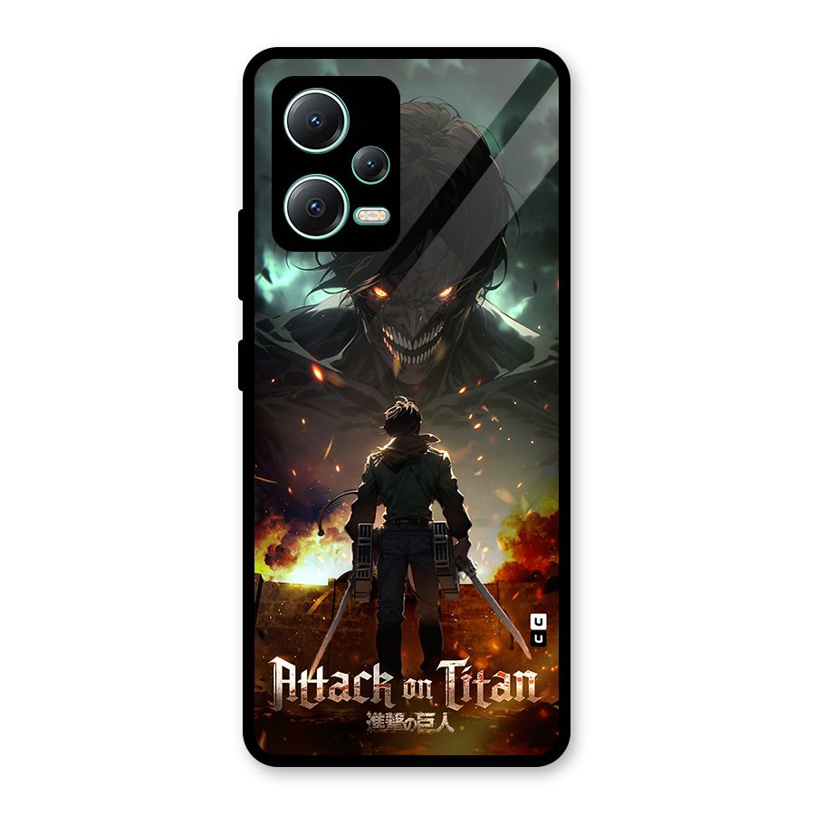 Atack On Titan Glass Back Case for Redmi Note 12 5G