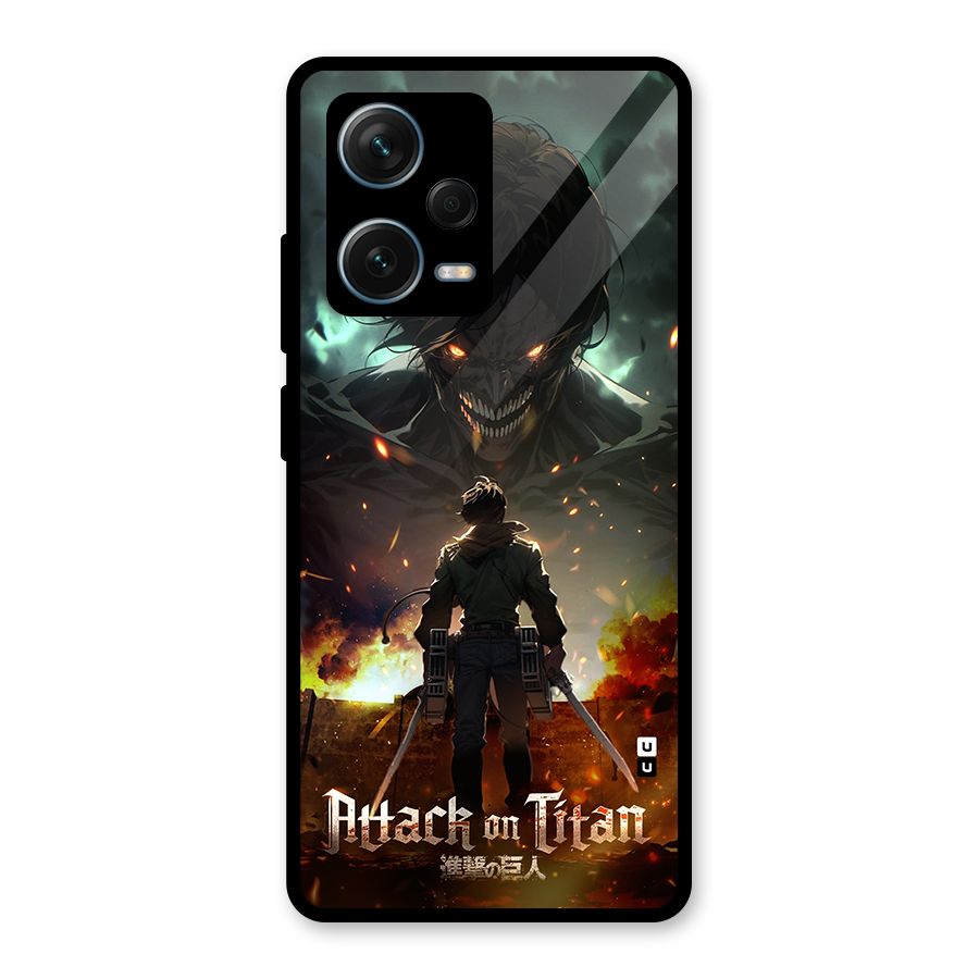 Atack On Titan Glass Back Case for Redmi Note 12 Pro Plus 5G