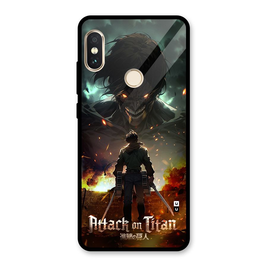 Atack On Titan Glass Back Case for Redmi Note 5 Pro